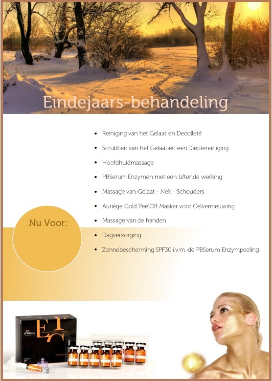 Eindejaarsbehandeling PBSerum met Goudmasker w